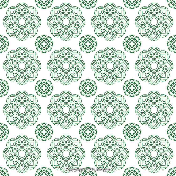 Elegant Green Floral Pattern Background Design with Intricate Details and Symmetry