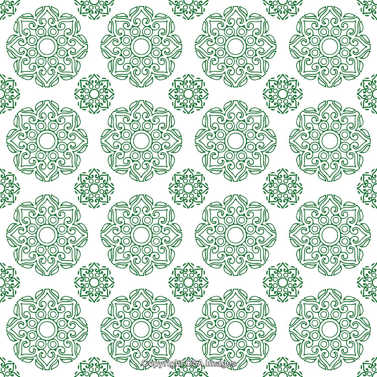 Elegant Green Floral Pattern Background Design with Intricate Details and Symmetry