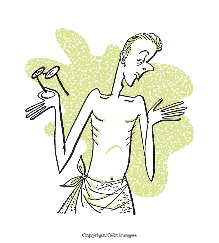 Colorful Illustration of a Thin Man Gesticulating with Enthusiasm