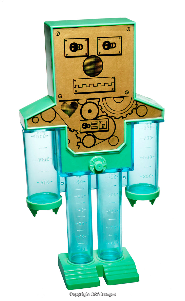 Colorful Plastic Robot Toy with Unique Design and Measuring Elements
