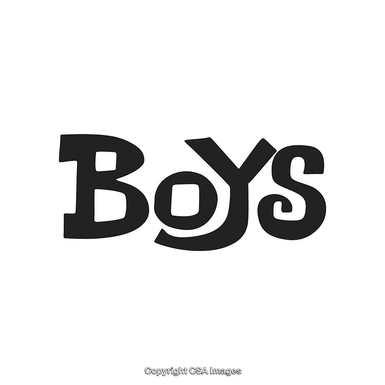 Stylized Black Lettering of Word Boys in Unique Typography