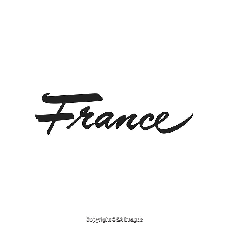 Elegant Calligraphy of 'France' Displayed in Black on a White Background