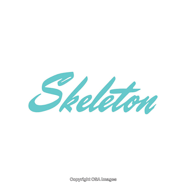 A Stylish Typography Design Featuring the Word 'Skeleton' in Blue Font