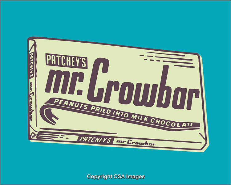 Vintage Style Chocolate Bar Illustration with Decorative Text and Graphics
