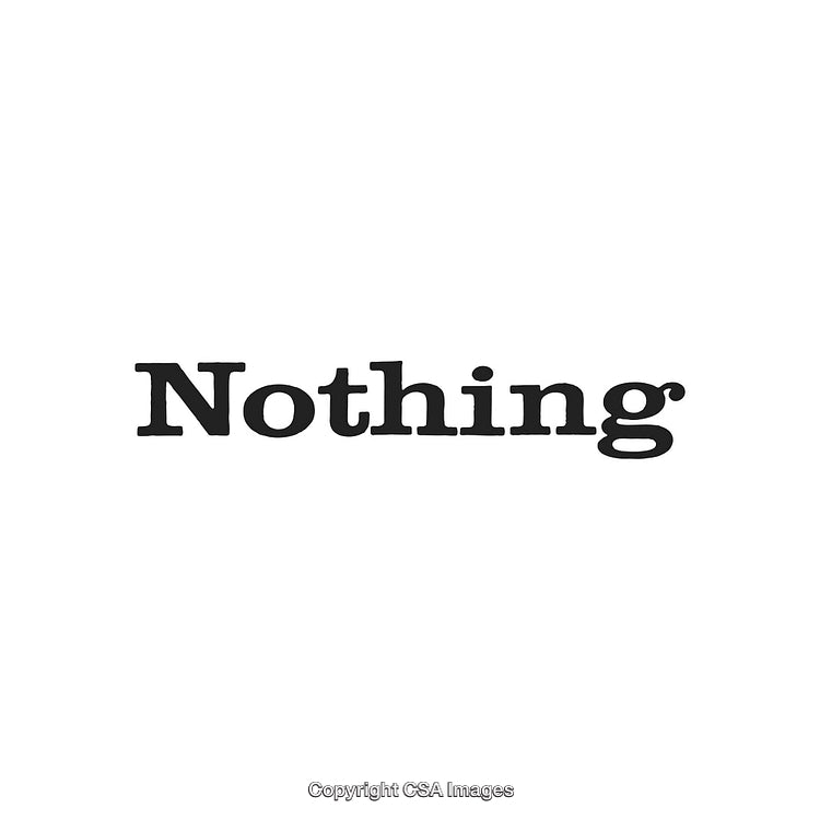 Minimalist Text Design with Word 'Nothing' and Clear White Background