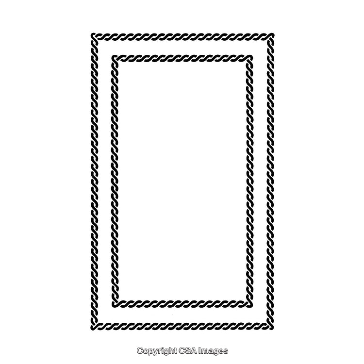 Black and White Twisted Rope Border Design with Dual Rectangular Layers