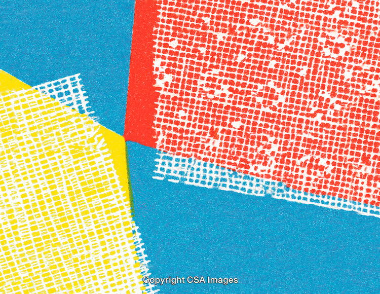 Colorful Abstract Illustration Featuring Textured Patterns in Vibrant Blocks