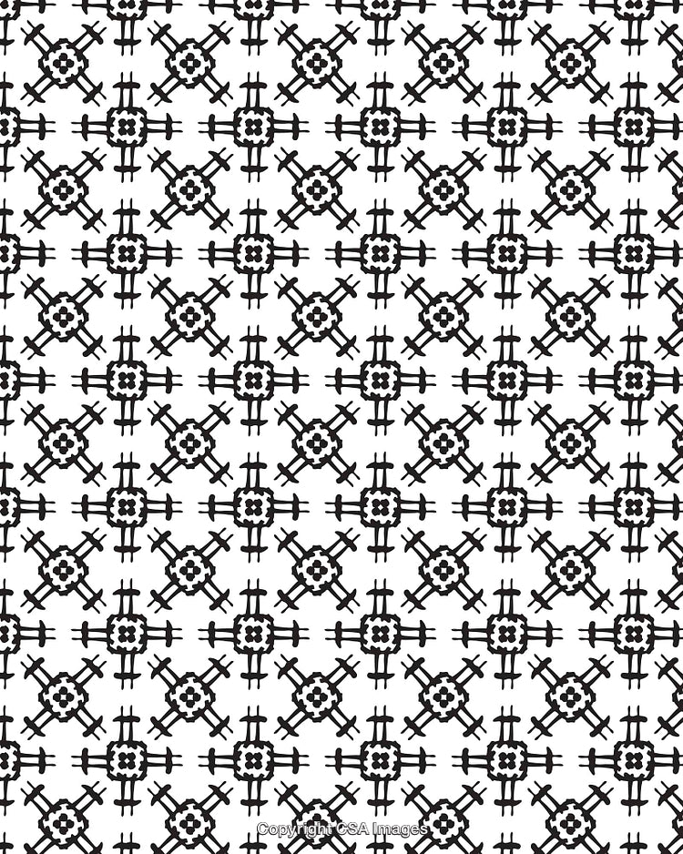 Seamless Black and White Geometric Pattern With Abstract Vintage Style