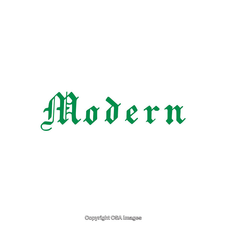 Green Gothic-Style Modern Typography on White Background for Graphic Projects