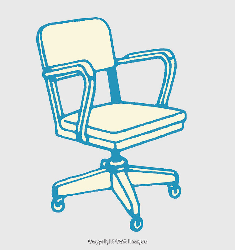 Vector Illustration of a Rotating Office Chair in Minimalistic Design