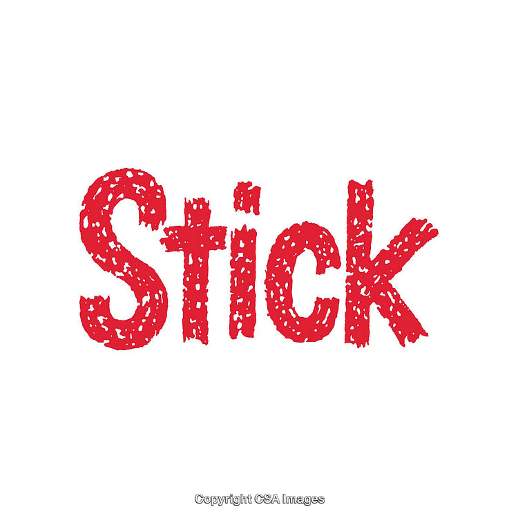 Bold Red 'Stick' Typography on White Background Creative Design
