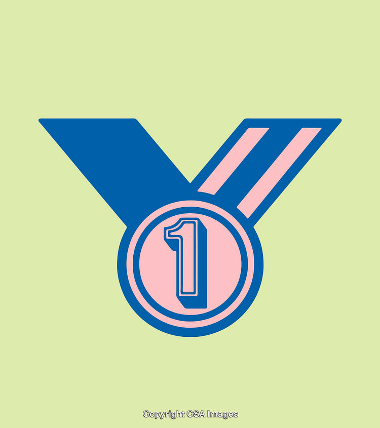 Colorful Vector Illustration of a Gold Medal Signifying Achievement