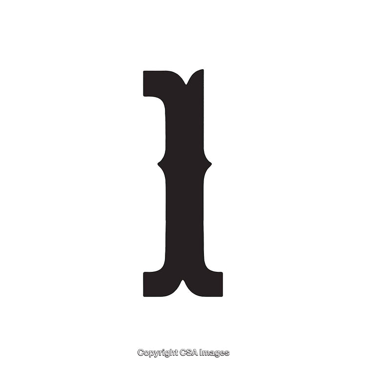 Bold Black Number One on Pure White Background