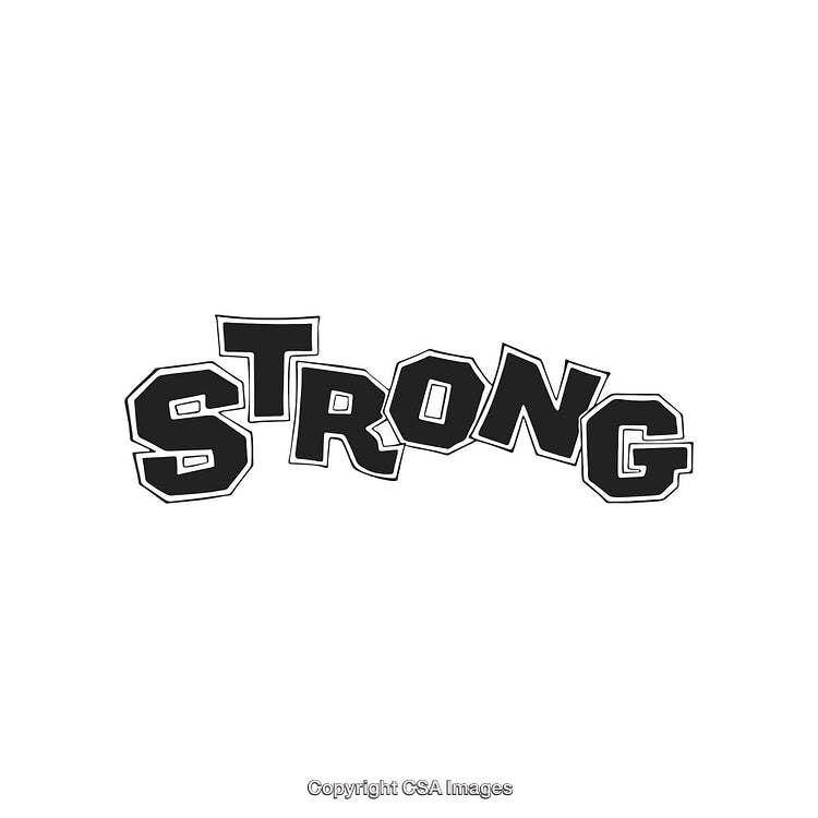 Bold Stylized STONG Text Graphic for Motivational and Branding Designs