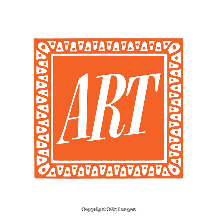 Bold Text 'Art' Design in Vibrant Orange and White Frame