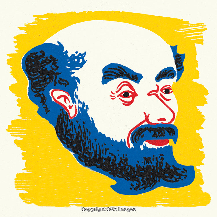 Colorful Illustration of a Person With a Thoughtful Expression in Artistic Style