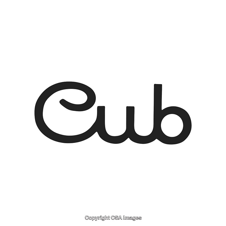 Minimalistic Black Typography on White Background Featuring the Word 'Cub'