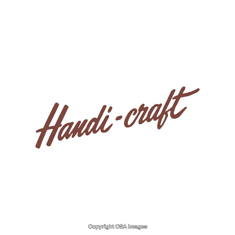 Elegant Handwritten Text 'Handi-Craft' in Stylish Script Font