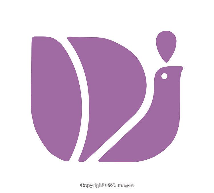 Abstract Purple Dove Logo Representing Peace and Serenity