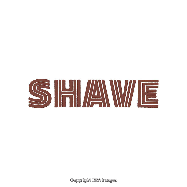 Bold Typography Illustration Depicting the Word "Shave" in Brown Letters