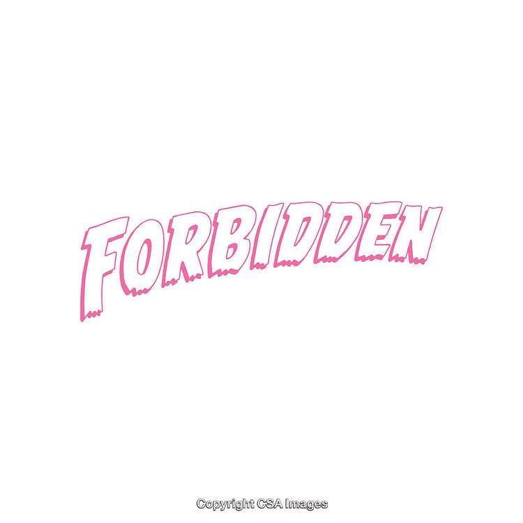Pink Stylized Forbidden Text on a Clean White Background