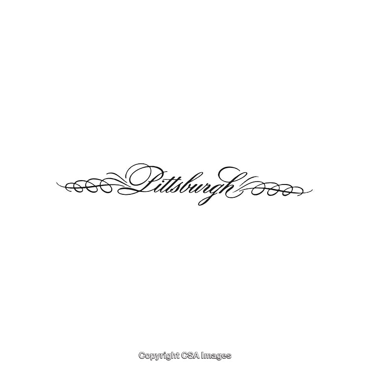 Elegant Calligraphy Typography Design Featuring the Word Pittsburgh