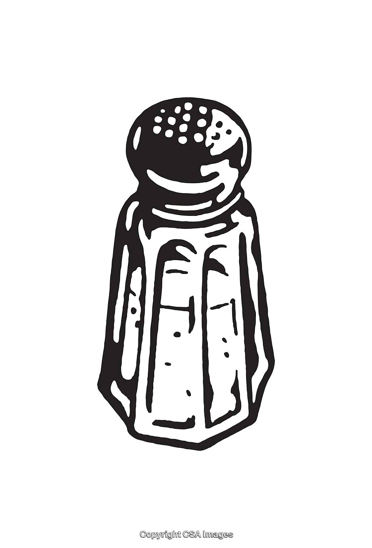 Black and White Line Art of a Classic Salt Shaker