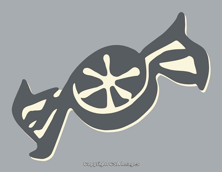 Abstract Illustration of Candy With Citrus Theme on Grey Background