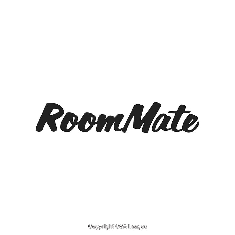 Stylized Typography Design Featuring the Word RoomMate in Bold Black Letters