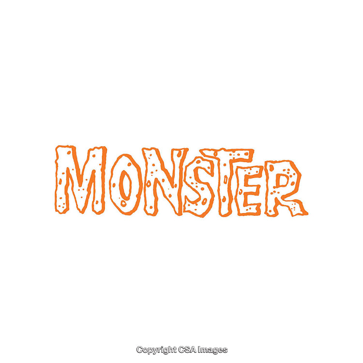 Creative Text Illustration Featuring Monster Word in Orange Style