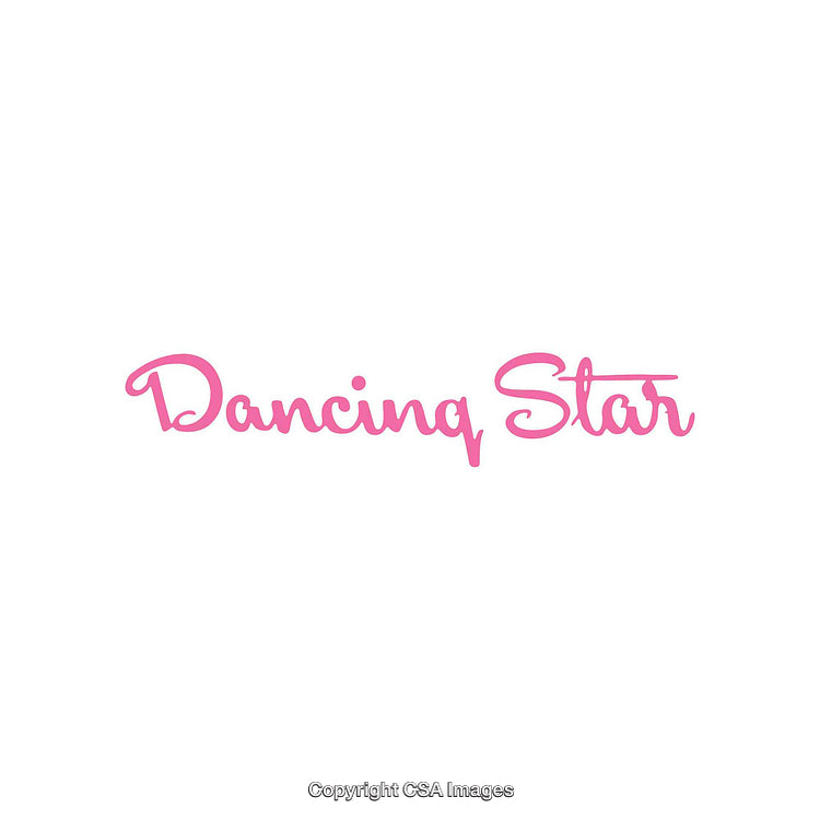 Elegant Pink Cursive Text Reading 'Dancing Star' on White Background