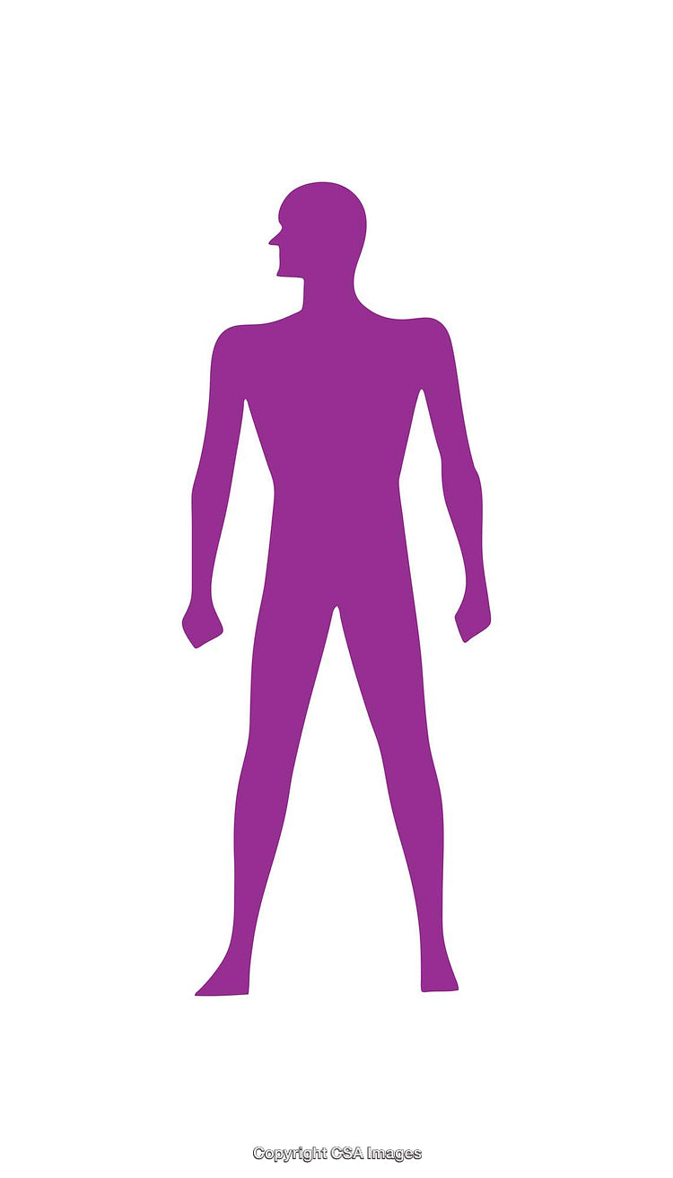 Minimalist Purple Silhouette Icon of a Standing Human Figure