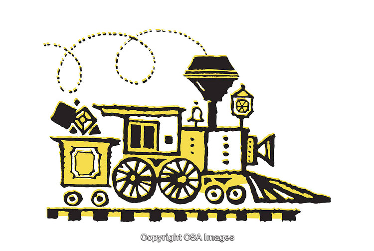 Colorful Illustrated Locomotive Design with Intricate Details and Playful Charm