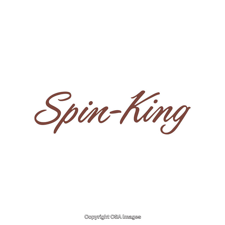 Elegant Script Logo of Spin-King in Brown on White Background