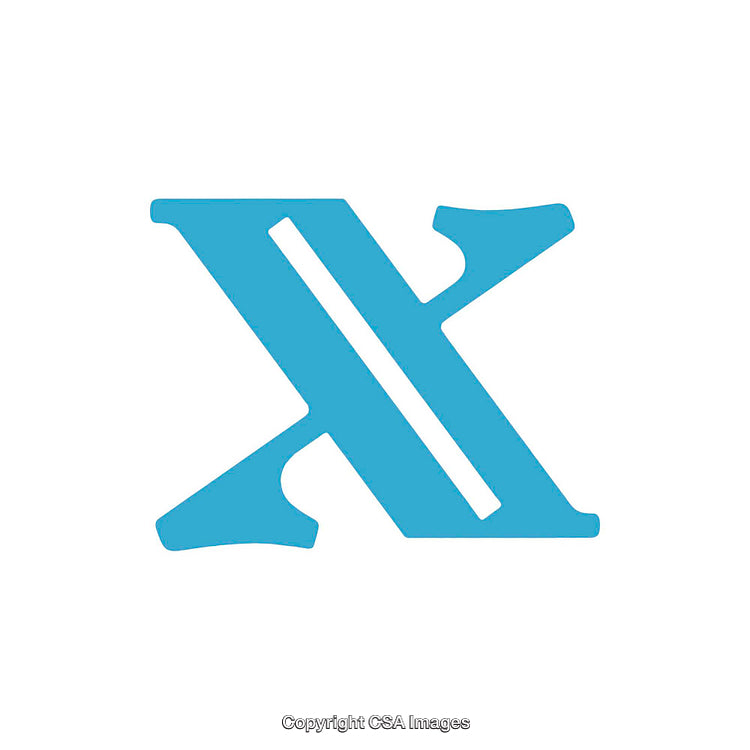 Bold Graphic Representation of the Letter X in Blue Color