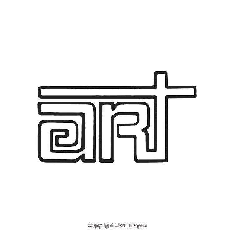 Abstract Line Art Typography Featuring Creative Illustration of Word 'Art'