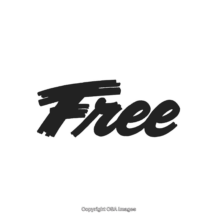 Bold Black Free Text in Inspirational Brush Typography on White Background