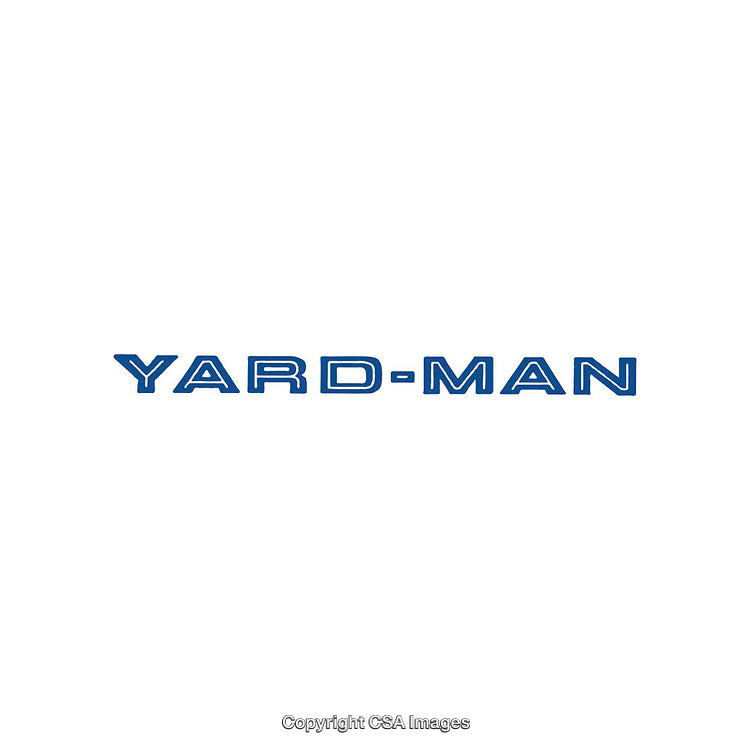 Blue Text Logo of Yard-Man on a White Background