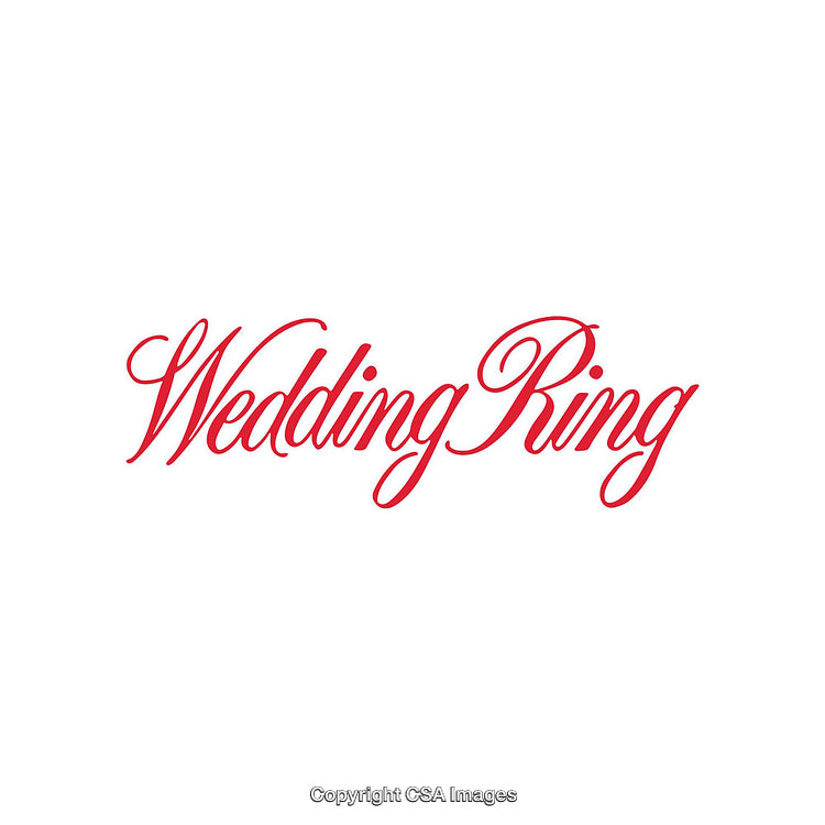 Elegant Script Typography Display of 'Wedding Ring' in Bold Red