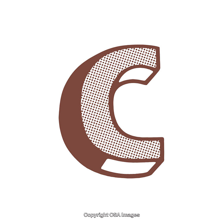 Artistic Representation of the Letter C in Retro Style