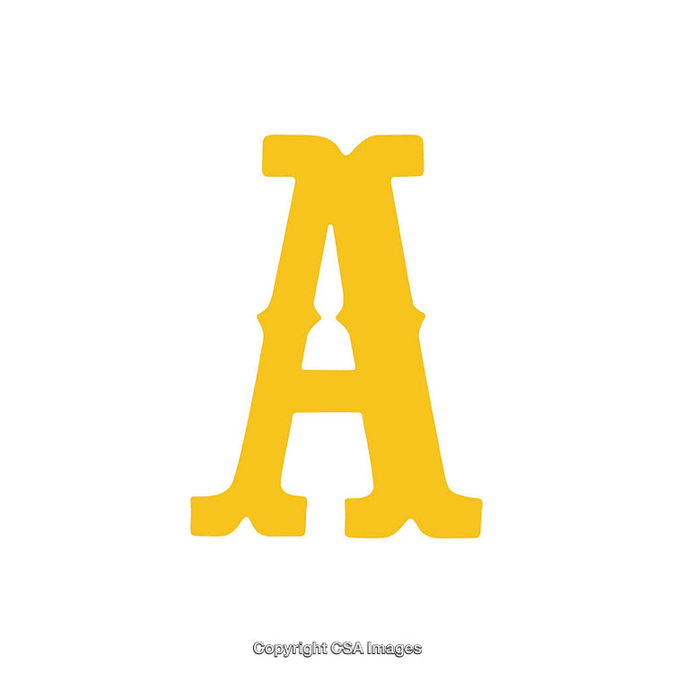 Yellow Stylized Letter A on Clean White Background