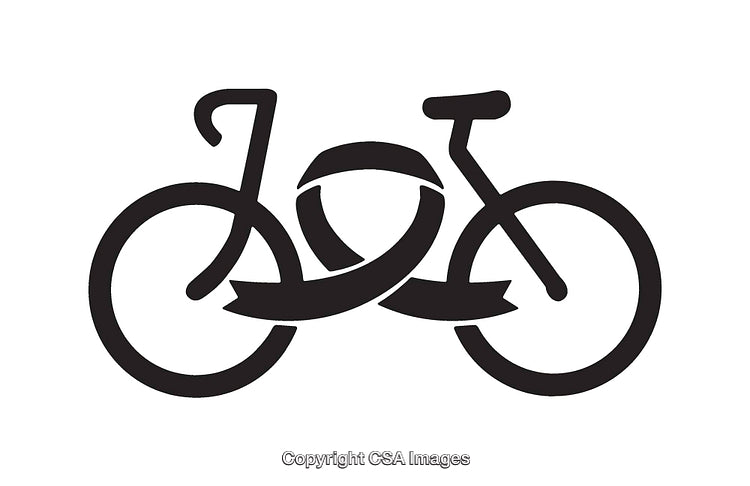 Creative Bicycle Illustration Featuring Abstract Black and White Line Art