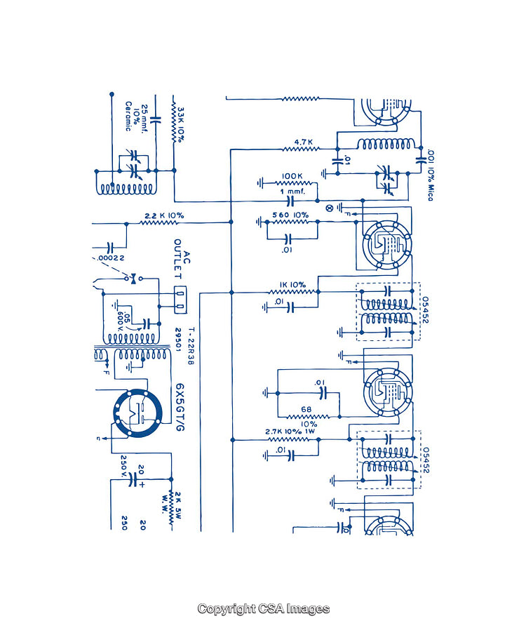 Detailed Schematic Diagram Featuring Electrical Circuit Components in Blue