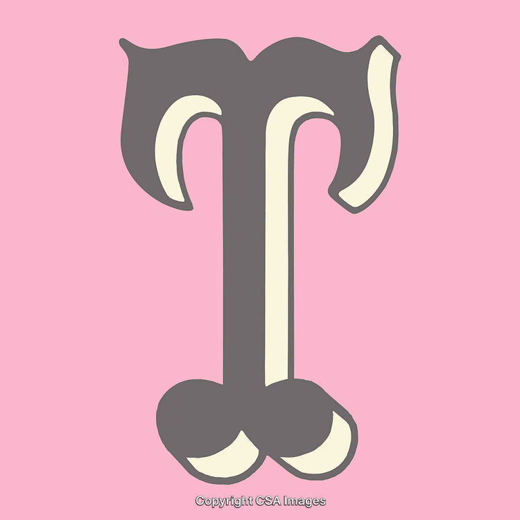 Artistic Representation of the Letter T with Stylized Design