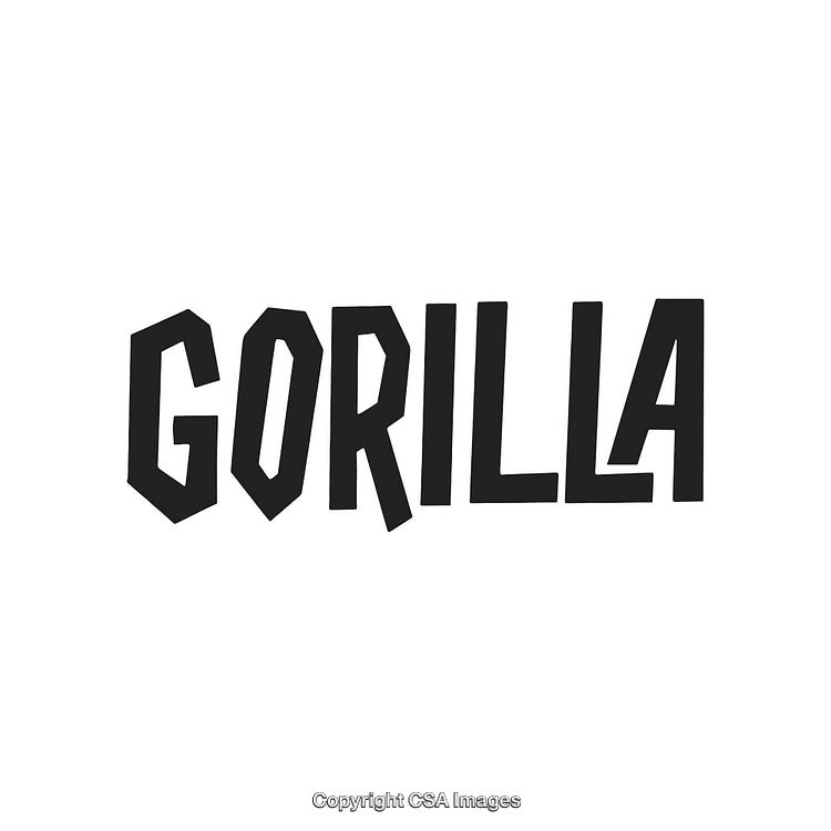 Modern Artistic Typography Featuring the Word Gorilla in Bold Black Letters
