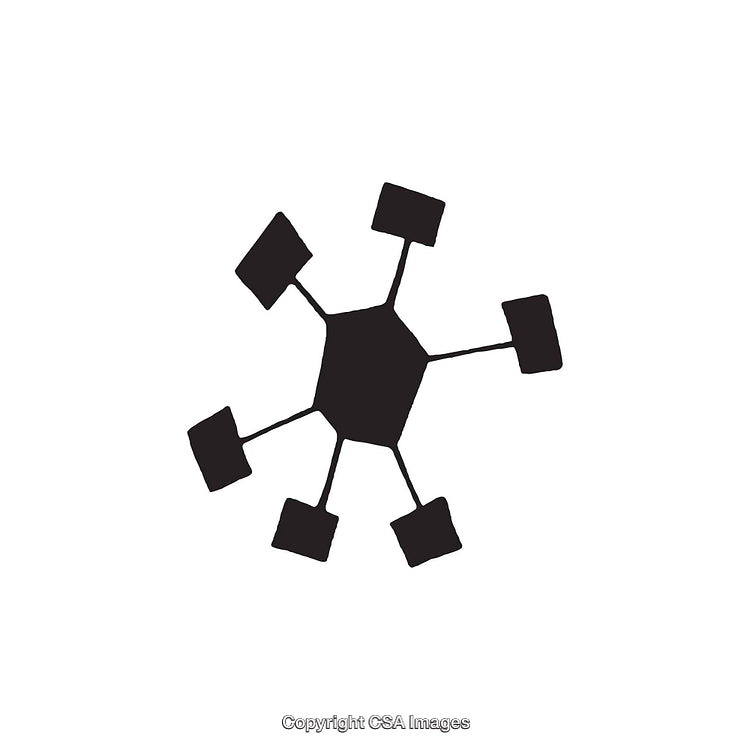 Abstract Black and White Geometric Network Shape Dingbat Illustration