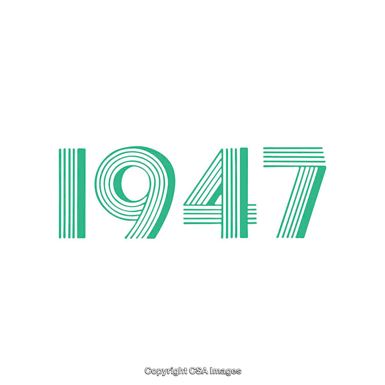 Green Numbers 1947 Displayed in a Retro Minimalist Style