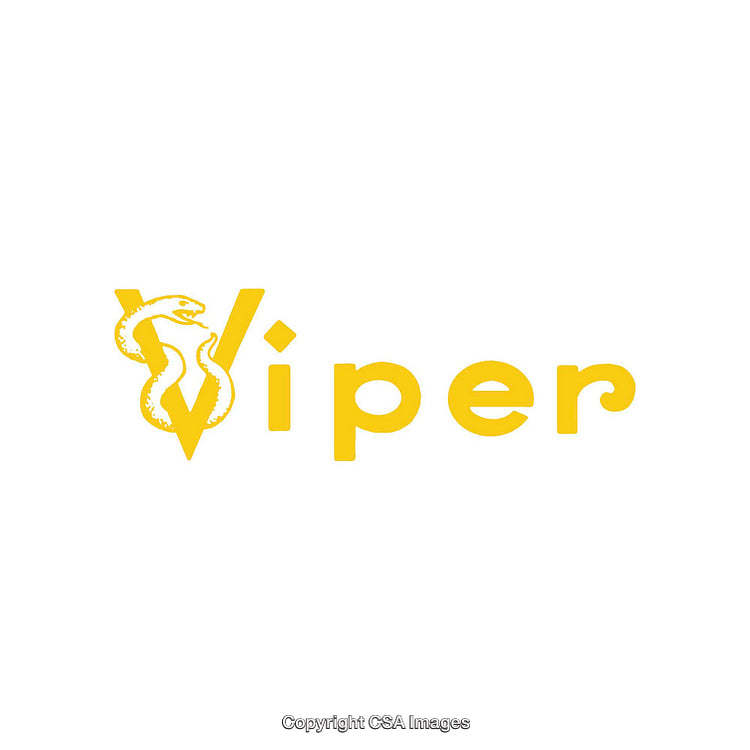 Yellow Stylized Viper Snake Logo Design on a Clean White Background