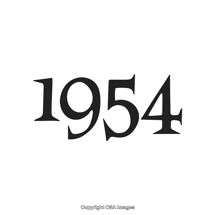 Classic Typography Display of the Year 1954 in Bold Architectural Style
