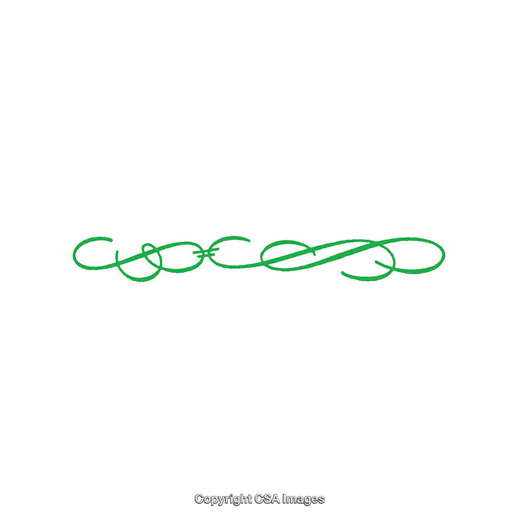 Elegant Green Calligraphic Flourish on a Clean White Background